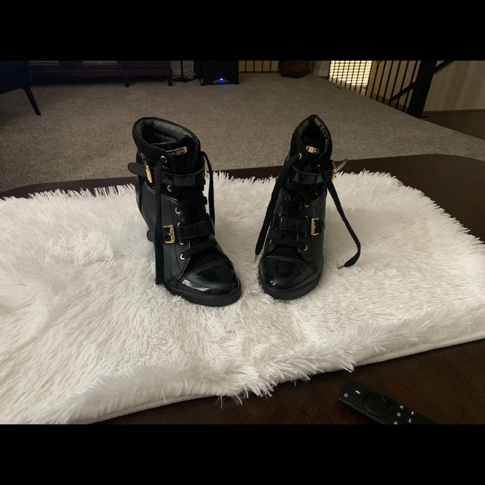 Michael Kors black wedge boot